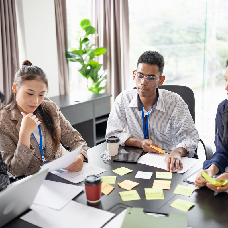 Small group of students in an online tuition class